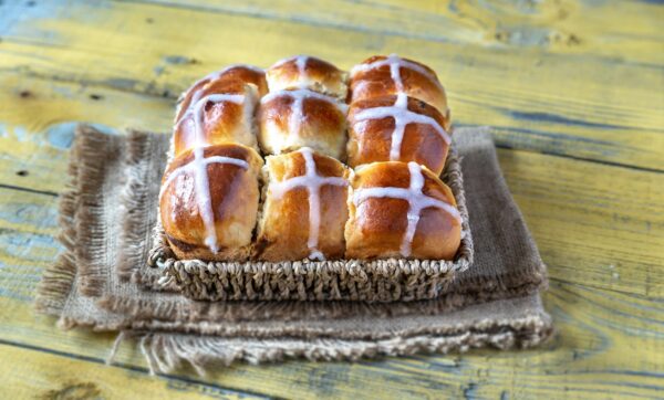 Homemade hot cross buns